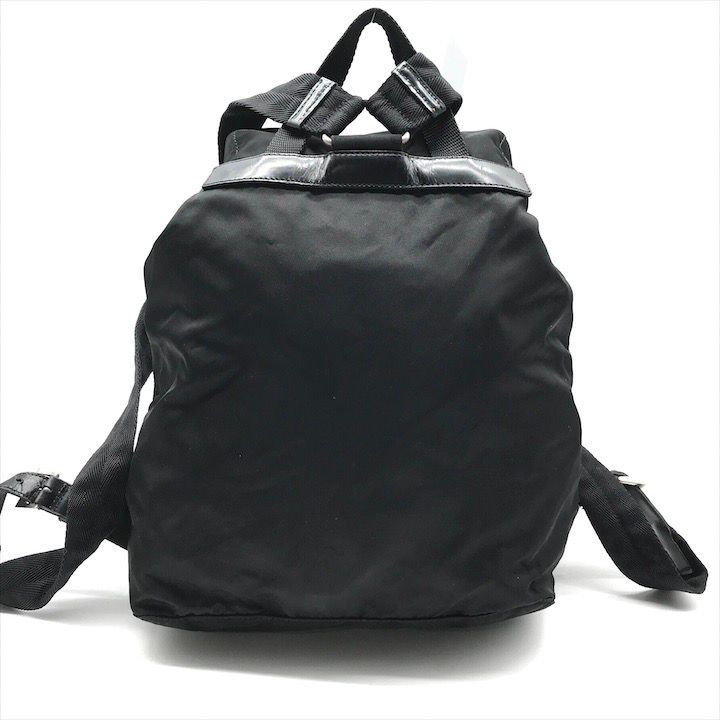 Prada Nylon Tessuto Triangle Logo Backpack Casual Black