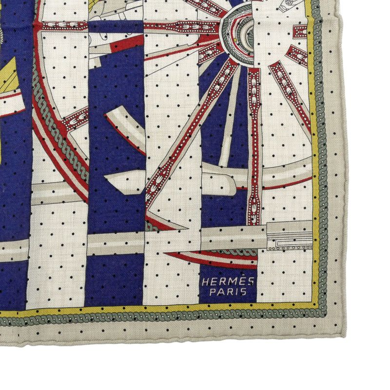 Hermes Gauroche 45 Berlinne Carriage Multicolor - Beige Scarf Bandana