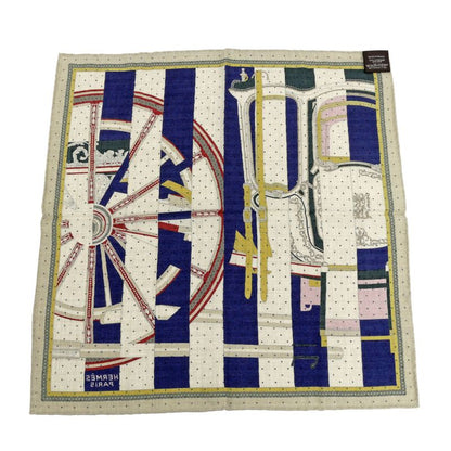 Hermes Gauroche 45 Berlinne Carriage Multicolor - Beige Scarf Bandana