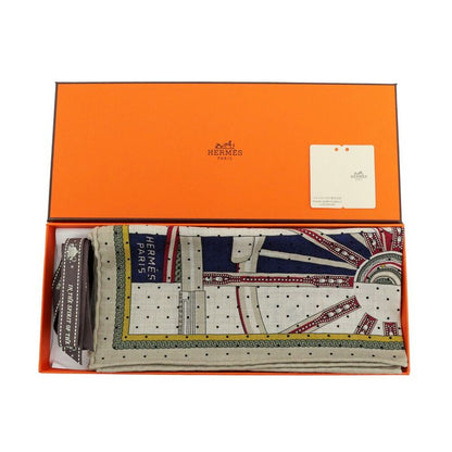 Hermes Gauroche 45 Berlinne Carriage Multicolor - Beige Scarf Bandana