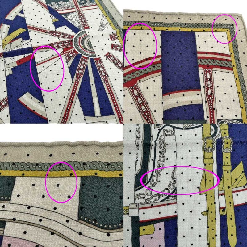 Hermes Gauroche 45 Berlinne Carriage Multicolor - Beige Scarf Bandana