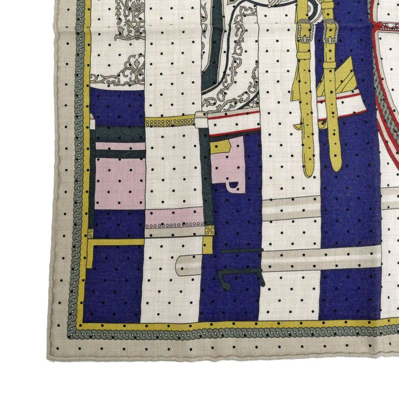 Hermes Gauroche 45 Berlinne Carriage Multicolor - Beige Scarf Bandana