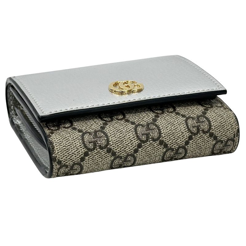 Gucci Wallet Women's Men's Brand GG Supreme Petit Marmont Trifold Wallet PVC