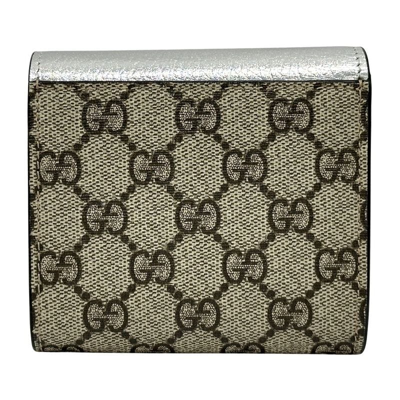 Gucci Wallet Women's Men's Brand GG Supreme Petit Marmont Trifold Wallet PVC