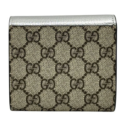Gucci Wallet Women's Men's Brand GG Supreme Petit Marmont Trifold Wallet PVC