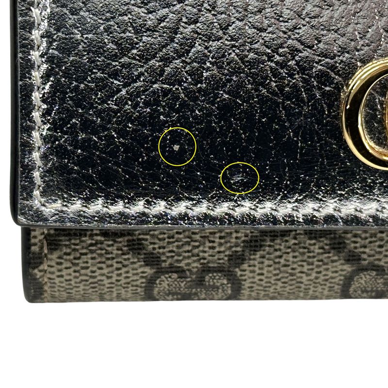 Gucci Wallet Women's Men's Brand GG Supreme Petit Marmont Trifold Wallet PVC