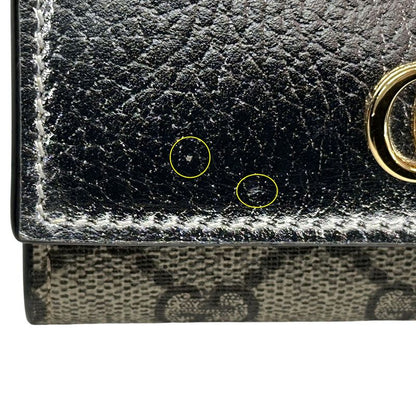 Gucci Wallet Women's Men's Brand GG Supreme Petit Marmont Trifold Wallet PVC