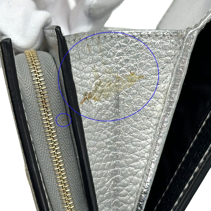 Gucci Wallet Women's Men's Brand GG Supreme Petit Marmont Trifold Wallet PVC