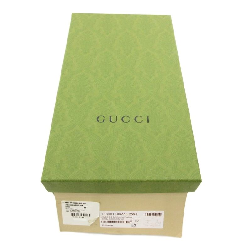 Gucci 700301 GG Canvas Slide Sandals Comfort 37 Brown JS AA • GY19