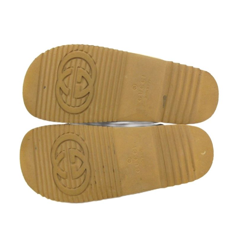 Gucci 700301 GG Canvas Slide Sandals Comfort 37 Brown JS AA • GY19