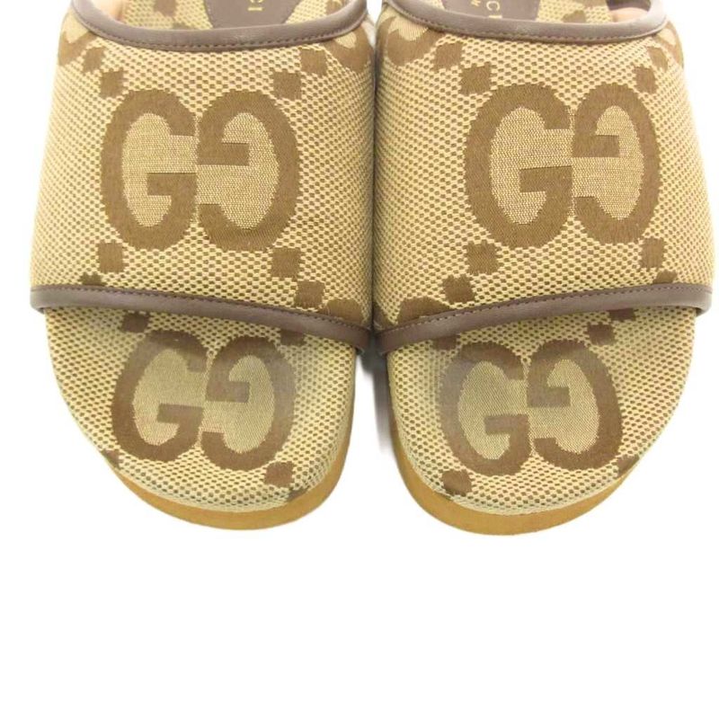 Gucci 700301 GG Canvas Slide Sandals Comfort 37 Brown JS AA • GY19