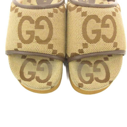 Gucci 700301 GG Canvas Slide Sandals Comfort 37 Brown JS AA • GY19