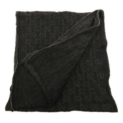 Gucci Muffler Shawl GG Canvas Logo Black JS AA • GY19