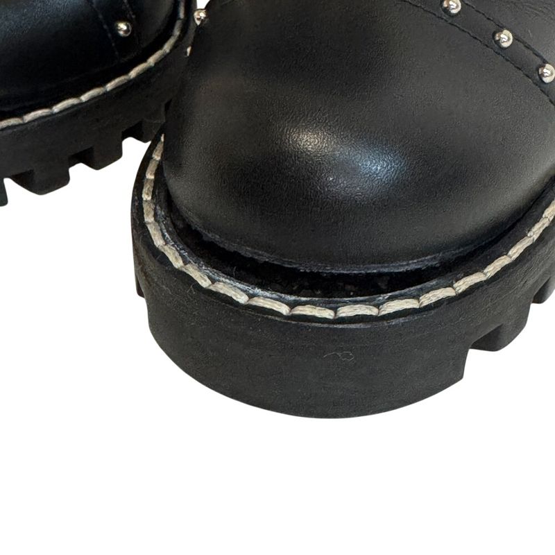 Louis Vuitton Studded Belt Side Gore Boots Star Trail Line Boots Black Ladies