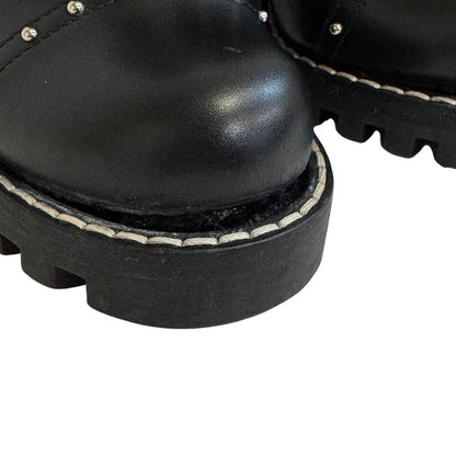 Louis Vuitton Studded Belt Side Gore Boots Star Trail Line Boots Black Ladies