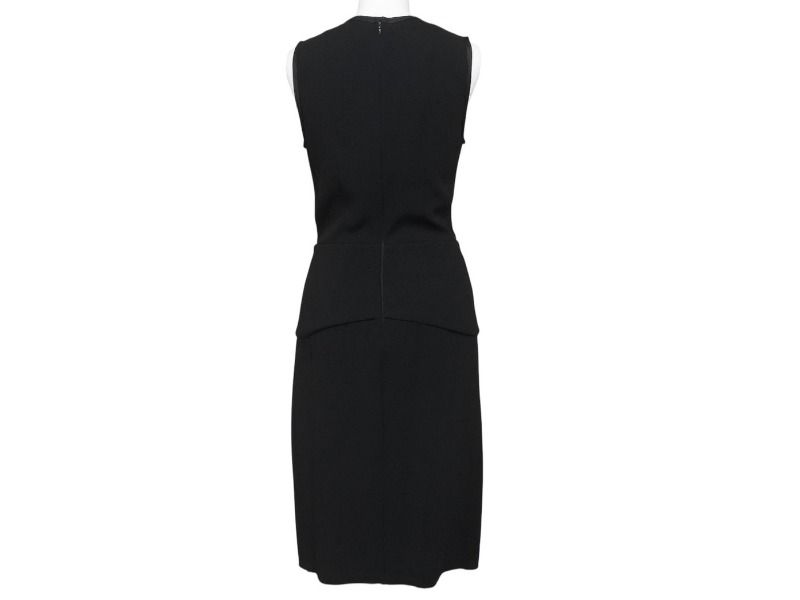 Prada Sleeveless Dress Pleated Midi Length Black — view 2