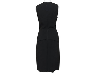 Prada Sleeveless Dress Pleated Midi Length Black — view 2