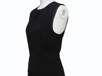 Prada Sleeveless Dress Pleated Midi Length Black — view 3