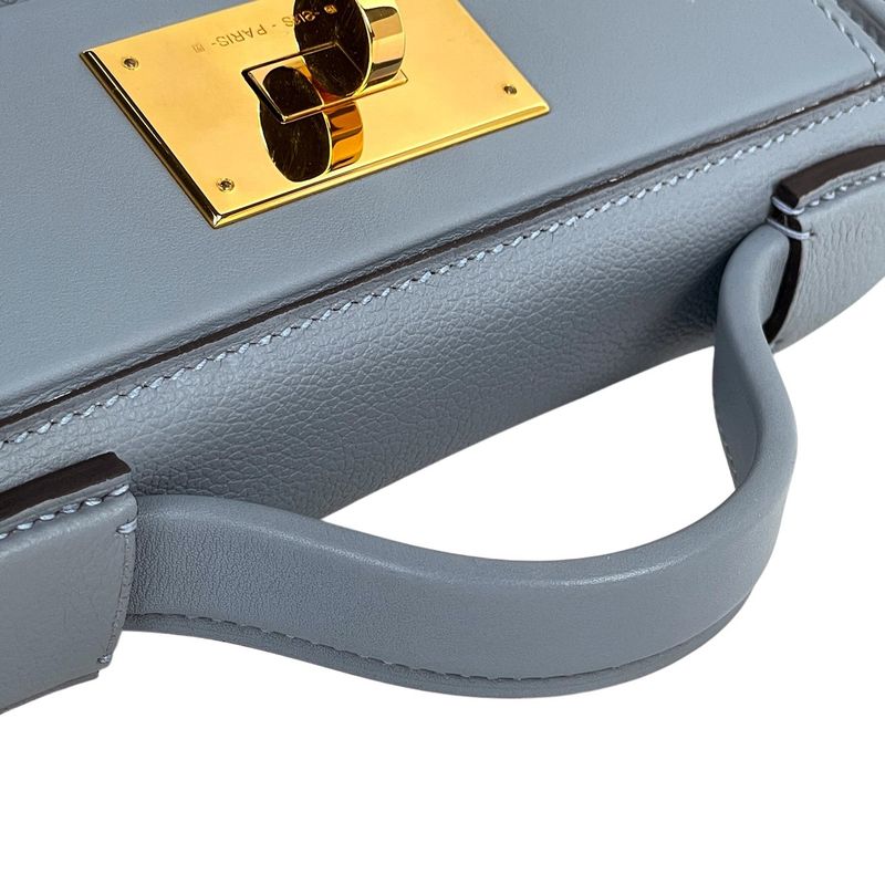 Hermes Van Quatre Mini 2WAY Shoulder Bag Handbag Evercolor Blue Run Z Ladies