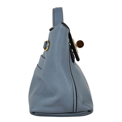 Hermes Van Quatre Mini 2WAY Shoulder Bag Handbag Evercolor Blue Run Z Ladies