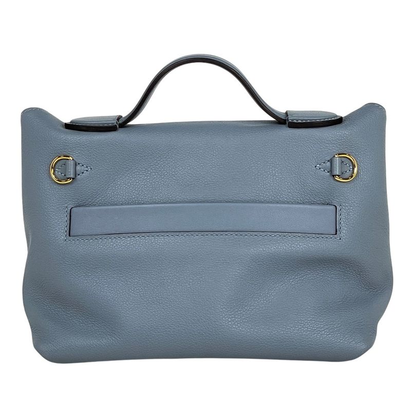 Hermes Van Quatre Mini 2WAY Shoulder Bag Handbag Evercolor Blue Run Z Ladies