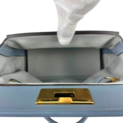 Hermes Van Quatre Mini 2WAY Shoulder Bag Handbag Evercolor Blue Run Z Ladies