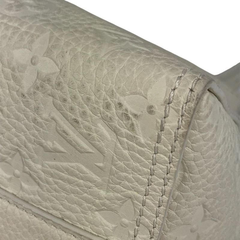 Louis Vuitton Shoulder Bag Triangle Messenger M55927 Taurillon Leather White
