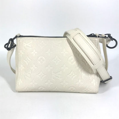 Louis Vuitton Shoulder Bag Triangle Messenger M55927 Taurillon Leather White