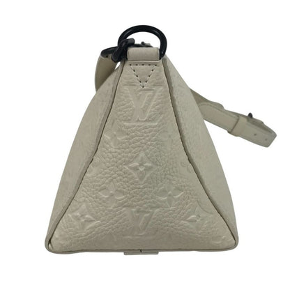 Louis Vuitton Shoulder Bag Triangle Messenger M55927 Taurillon Leather White