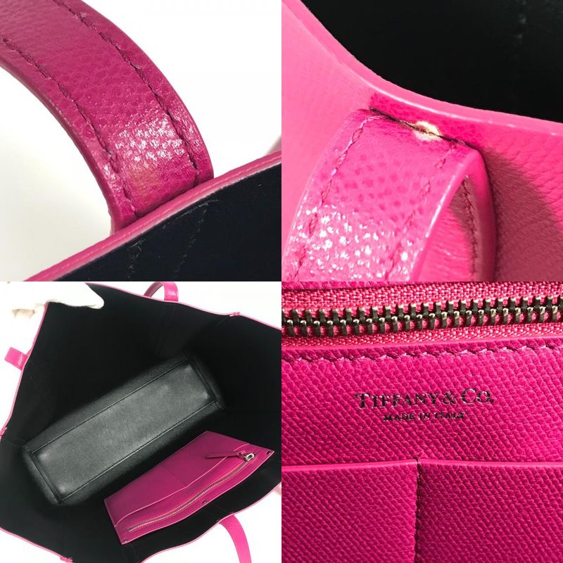 Tiffany & Co Tiffany & Co Shoulder Bag Logo Leather Pink