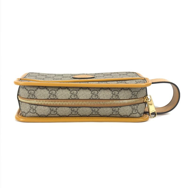 Gucci Second Bag GG Logo 625764 GG Canvas Leather Beige