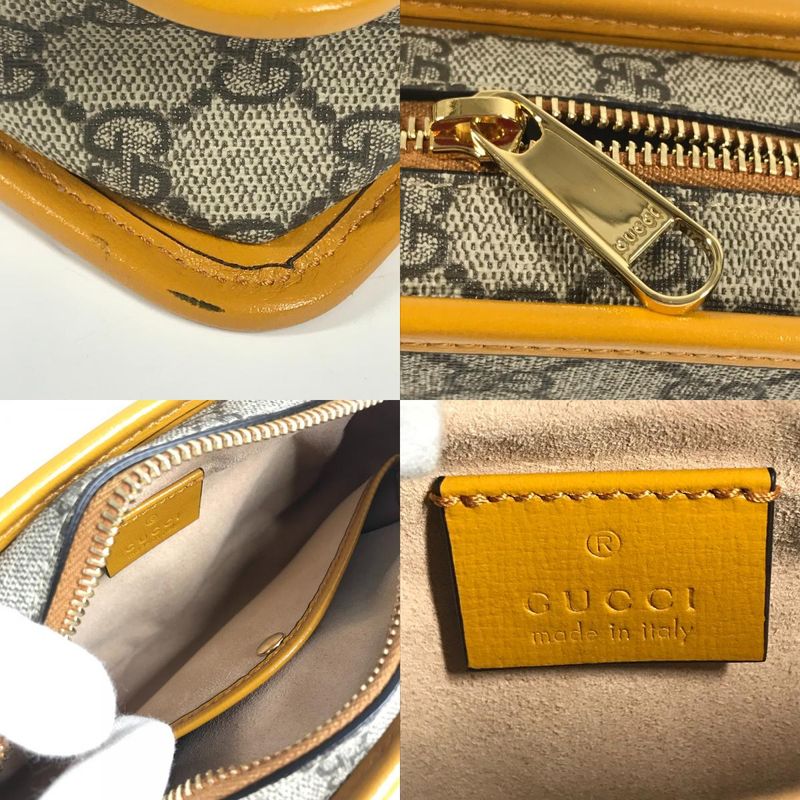 Gucci Second Bag GG Logo 625764 GG Canvas Leather Beige