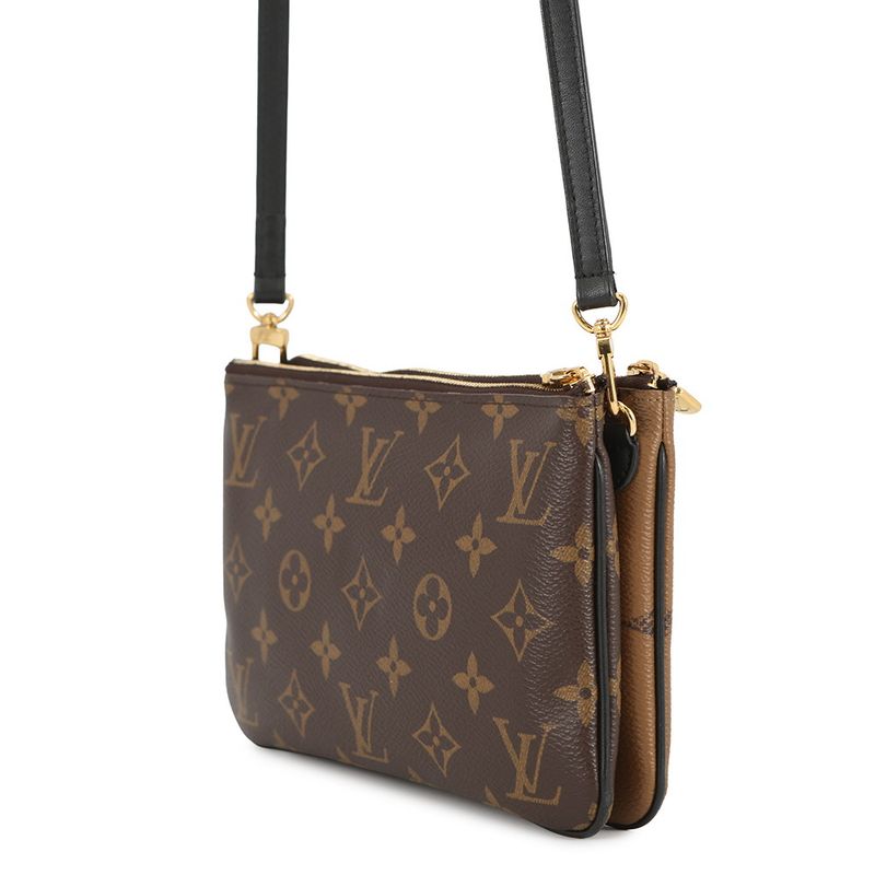 Louis Vuitton Shoulder Bag Monogram Giant Reverse Pochette Double Zip Noir Black