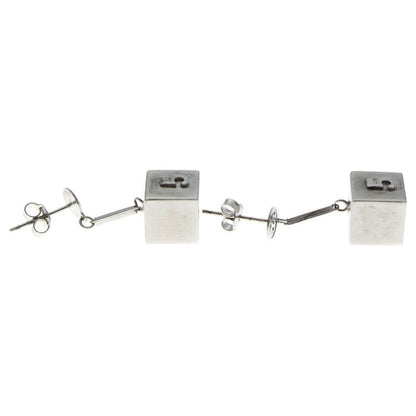 CHANEL No.5 Logo Earrings Silver