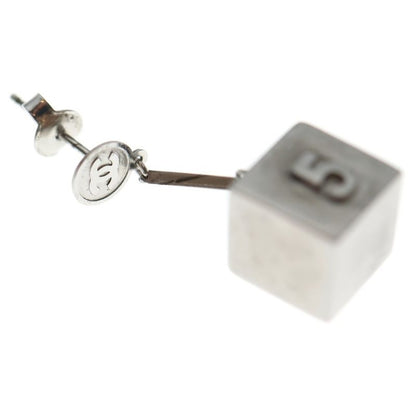 CHANEL No.5 Logo Earrings Silver