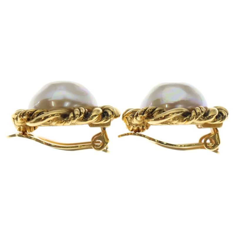 CHANEL Fake Pearl Earring 2187 White Gold GP