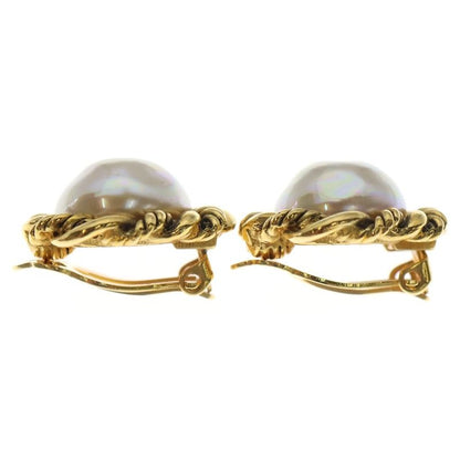CHANEL Fake Pearl Earring 2187 White Gold GP