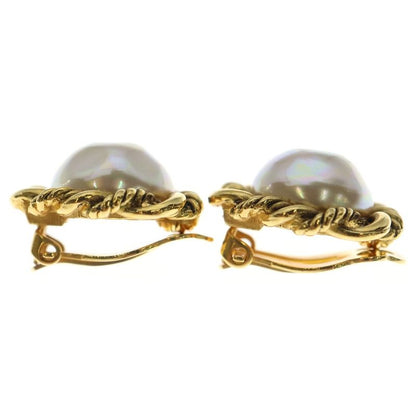 CHANEL Fake Pearl Earring 2187 White Gold GP