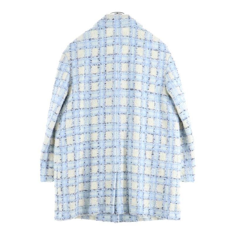 CHANEL 22AW Coco Mark Button Lamé Sequin Fancy Tweed Check All Over Pattern