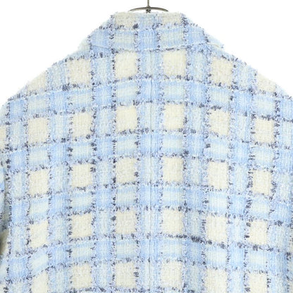 CHANEL 22AW Coco Mark Button Lamé Sequin Fancy Tweed Check All Over Pattern