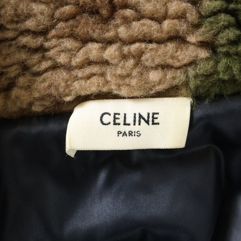 CELINE CAMO Fleece VEST Camo Fleece Vest Brown Green 2y306893l
