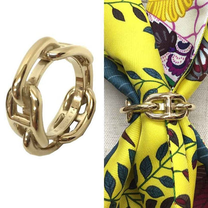 HERMES Chaine D'ancre Scarf Ring Gold Aq12469