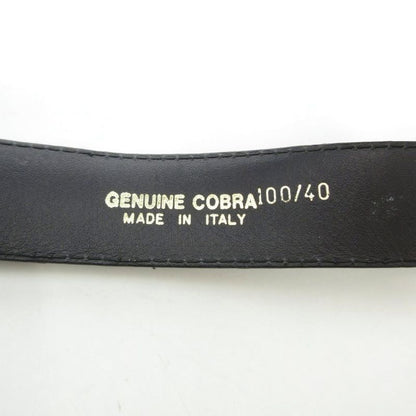 GUCCI Belt Cobra Leather Black Logo Design Square Buckle 100 40 YJ • GY06