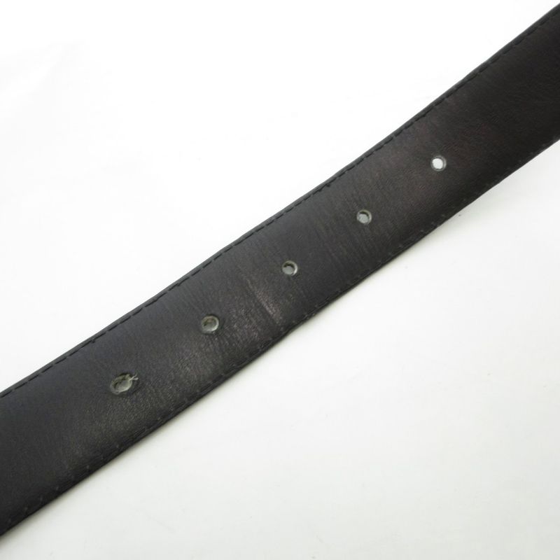 GUCCI Belt Cobra Leather Black Logo Design Square Buckle 100 40 YJ • GY06