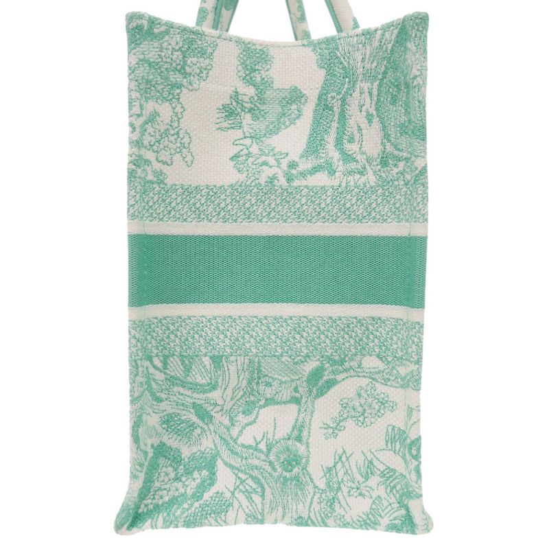 DIOR Book Tote Medium Toile De Jouy Embroidered Canvas Mint Green Tote Bag 1420