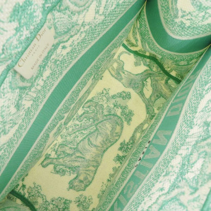 DIOR Book Tote Medium Toile De Jouy Embroidered Canvas Mint Green Tote Bag 1420