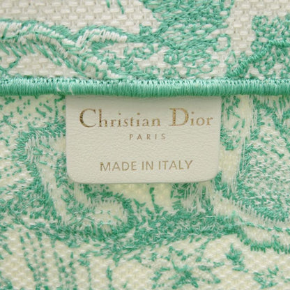 DIOR Book Tote Medium Toile De Jouy Embroidered Canvas Mint Green Tote Bag 1420