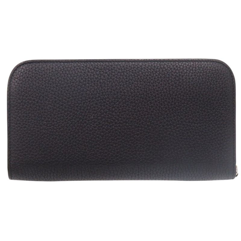 Christian Diorissimo Round Zipper-leather Black Pink Long Wallet Black 0232