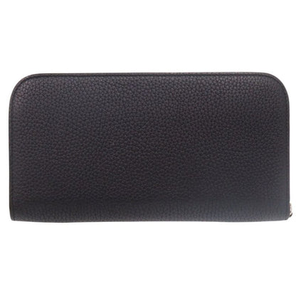 Christian Diorissimo Round Zipper-leather Black Pink Long Wallet Black 0232