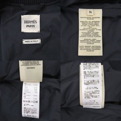 HERMES Quilted Blouson Jacket Sleeveless 5h0160dq Navy Vest Navy 1236 HERMES